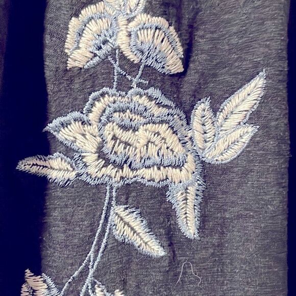 Topshop blue off shoulder boho embroidered simple dress size 10 - Picture 2 of 8